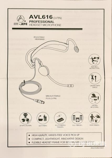 ÚJ - AV-JEFE AVL 616 fejmikrofon