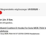 Sony MDR 7506 V6 V7 CD700 CD900 utángyártott fejhallgató fejpánt - új