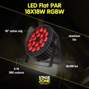 StageZone LED Flat PAR 18x18W RGBW