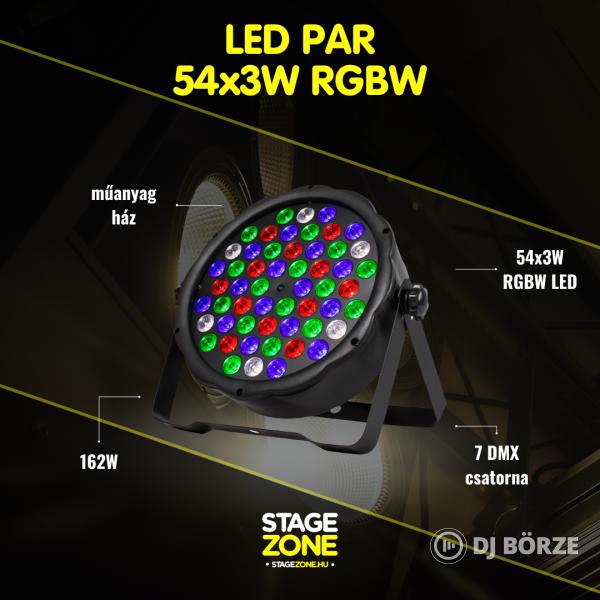 StageZone LED Flat PAR 54x3W