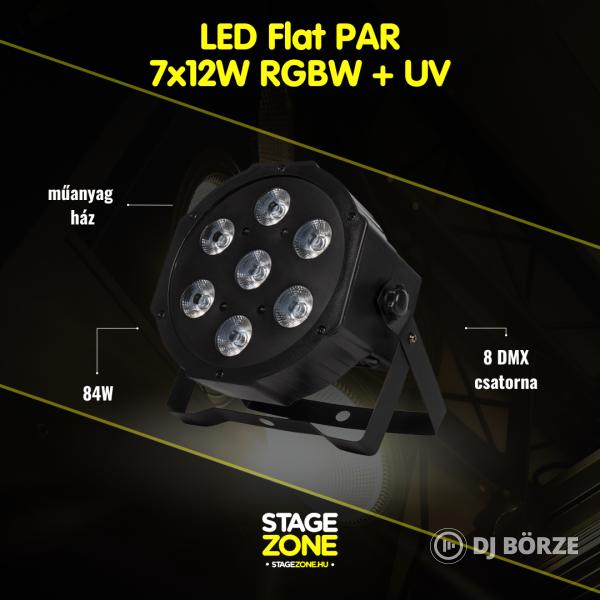 StageZone LED Flat Par 7x12W RGBWA+UV