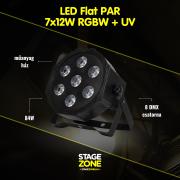 StageZone LED Flat Par 7x12W RGBWA+UV