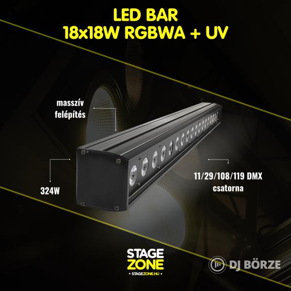 StageZone LED Wall Wash 18x18W RGBWA+UV