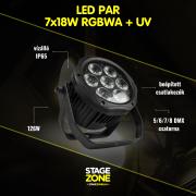 StageZone Vízálló LED Par 7x18W RGBWA+UV