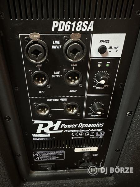 Power Dynamics PD618SA 700/1400W (18″) aktív mélyláda