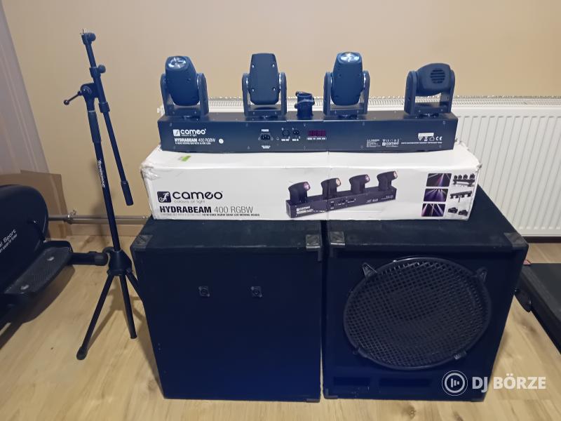 Cameo HydraBeam 400 4x10W mozgó fényszóró, Master audio sub pár(beszámítás is)