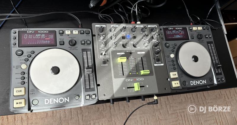 Denon DN-X100 keverő és 2db DN-S1000 lejátszó