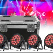 Eladó új 18x10 watt teljesítményű RGBW/RGB+UV/RGBWA+UV fém házas PAR lámpák+RACK