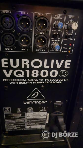 2 db Soundking FP 0215 A Aktív hangfal és 2 db Behringer Eurolive VQ1800D Aktív mélysugárzó