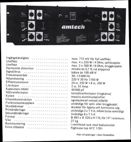 Amtech 1000W svéd 4x250W vagy 2x500W kuriózum végfok