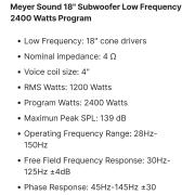 Meyer Sound ST-418A mélyhangszóró 1db