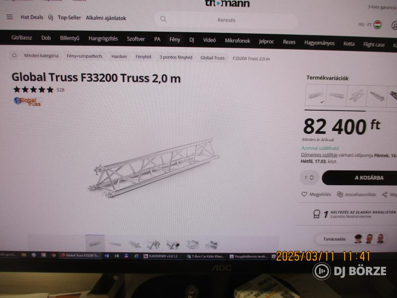 Global Truss F33300 Truss 3,0 m  KERESEK!