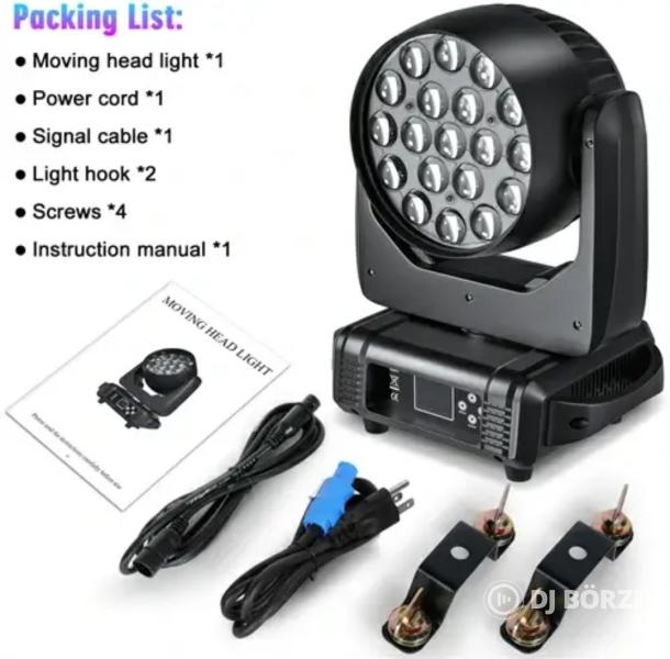 Eladó számlával, garanciával új 19x15 watt wash zoom lámpák+rackek