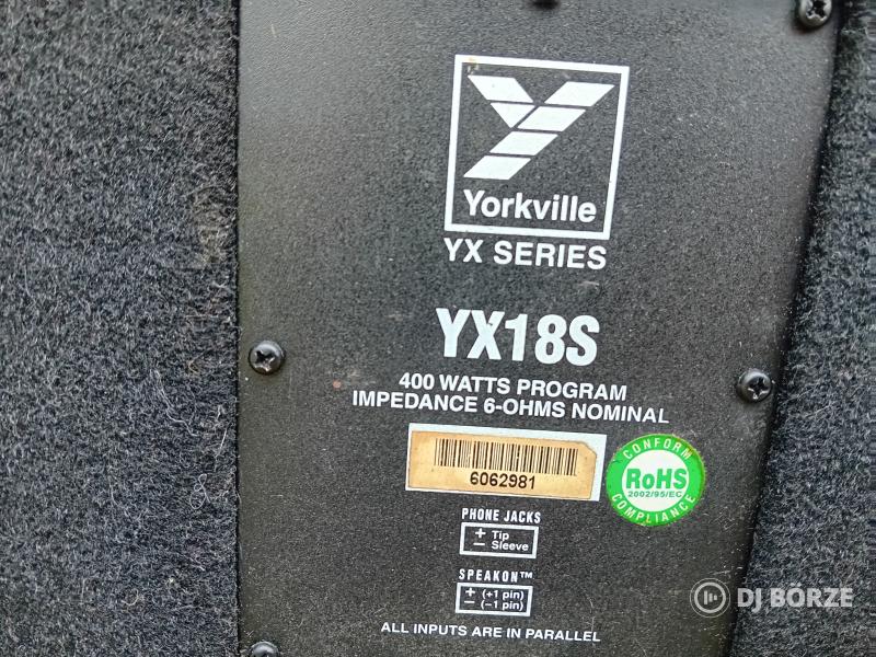 Yorkville YX18S pár jó állapotban (beszámítás is) made in Canada!