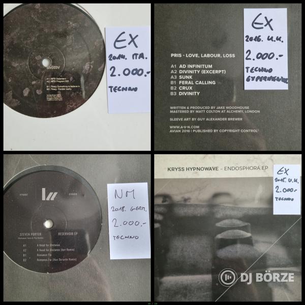 Friss, 100 + techno, deep/ambient lemez kínálatomban