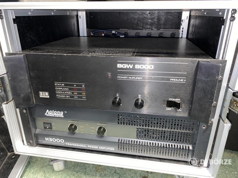 Aolong H3000 (3kW), BGW 8000 (1,2kW) végfokok + rack