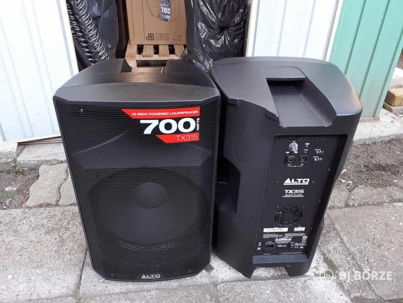 2db Alto TX 315 15"(40cm), Alto PS 3A, PS 4LA, 3db Új DB Technologies 915DX, 808D 18"(50cm) sub