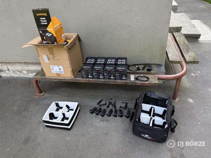 8 darab A BeamZ BBP94 akkus Par lámpa + táska