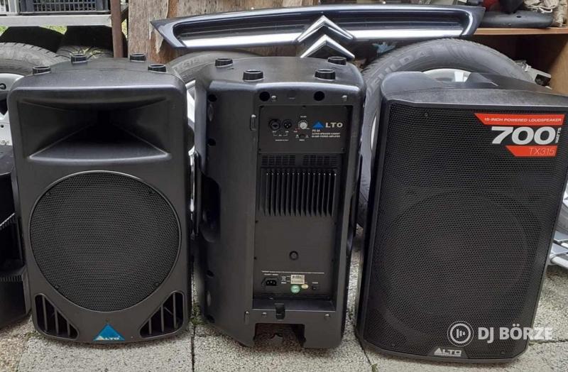 2db Alto TX 315 15"(40cm), Alto PS 3A, PS 4LA, 3db Új DB Technologies 915DX, 808D 18"(50cm) sub