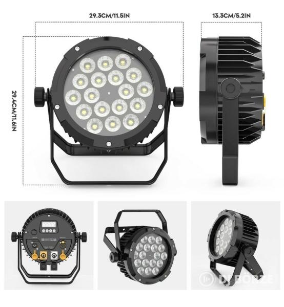 Eladó számlával, garanciával, új 18x18 watt IP65, RGBWA+UV PAR lámpák és rackek