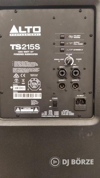 ALTO TS 215s  15"Aktív mélyládák