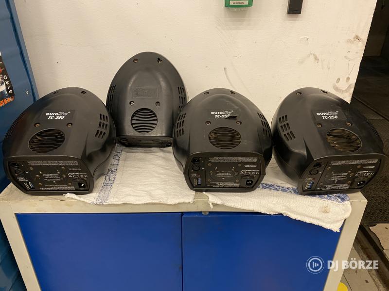 Eurolite TC-250 DMX Scanner 3 db, és TC-150 DMX Scanner 1 db egyben