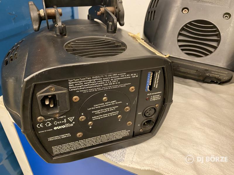 Eurolite TC-250 DMX Scanner 3 db, és TC-150 DMX Scanner 1 db egyben