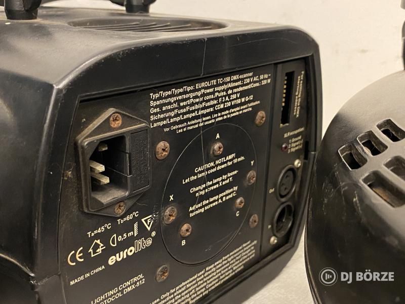 Eurolite TC-250 DMX Scanner 3 db, és TC-150 DMX Scanner 1 db egyben