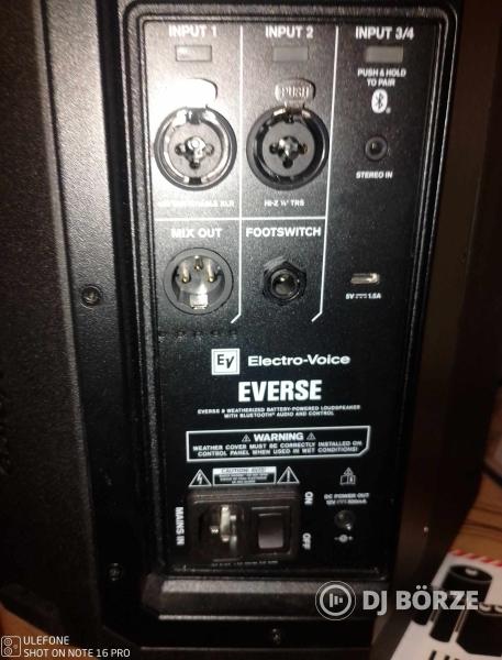 Electro-Voice Everse 8 aktív Bluetooth hangfal + tartalék 2.akku + huzat.