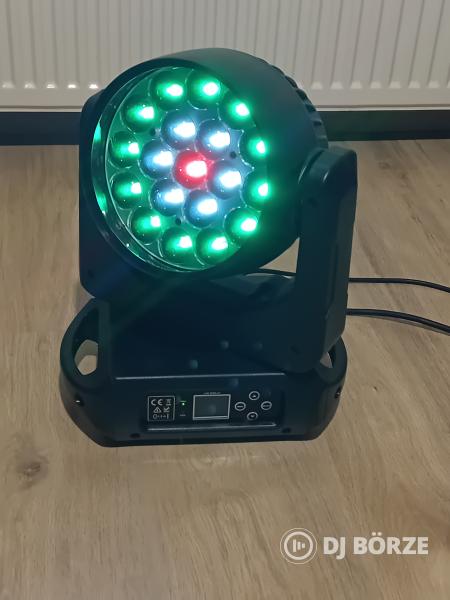 Akció!12db van! 19*15w, 4 in 1, RGBW Zoom & Wash robot, Power :350W! (Beszámítás is) Bp.- Pécs
