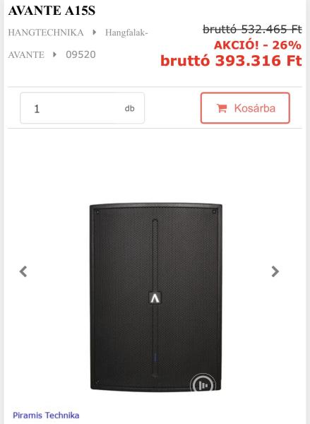 15-ös mély hangszóró pár