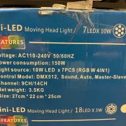 Mini LED Moving Head 7x10w RGBW wash diszkó lámpa