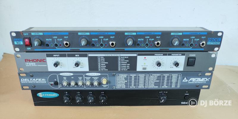 CROWN 14M, PEAVEY DELTAFEX, PHONIC i7350, PROEL HAP 10