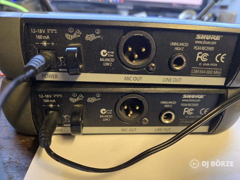 2db Shure PGX4 vevő és adó kapszula (fej) és táp nélkül