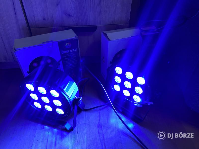 Fractal 9x10W, RGBW LED PAR lámpa, 2 db egyben, új