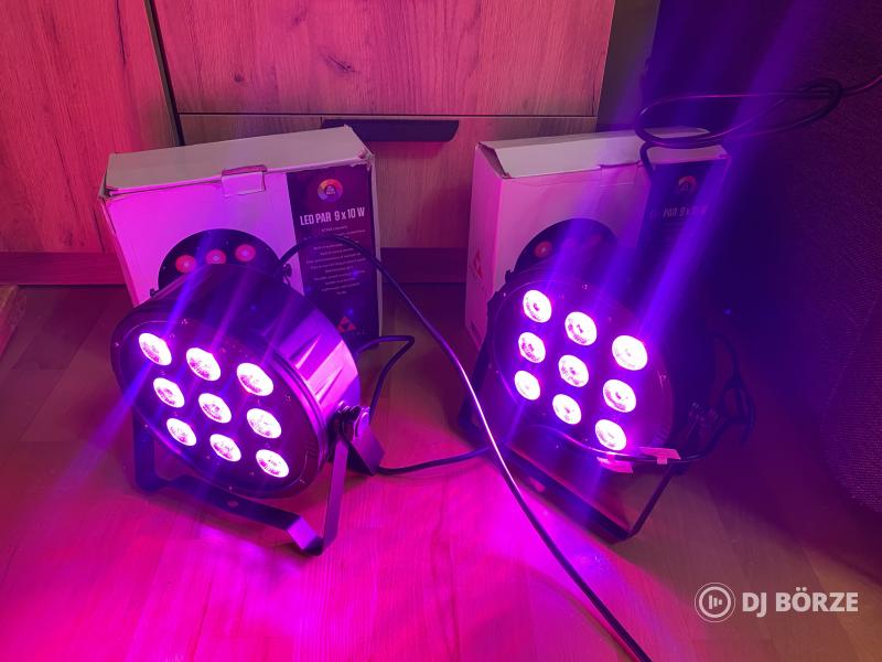 Fractal 9x10W, RGBW LED PAR lámpa, 2 db egyben, új