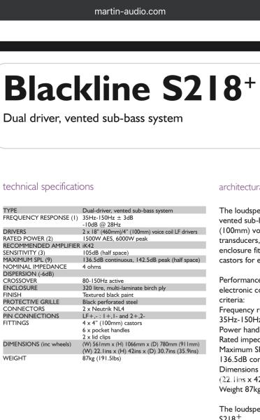 Martin Audio S218+