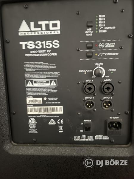 Eladó 2 db Alto TS315S Sub