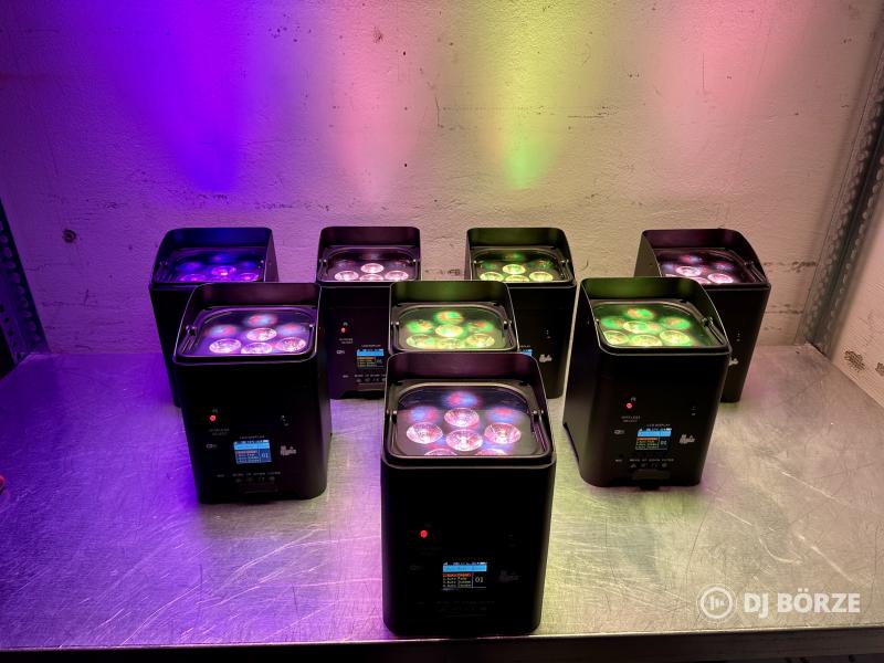 Akkumulátoros PAR lámpa - 6x18W - RGBWA+UV