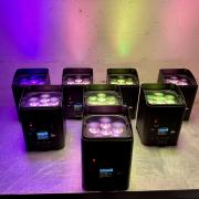Akkumulátoros PAR lámpa - 6x18W - RGBWA+UV
