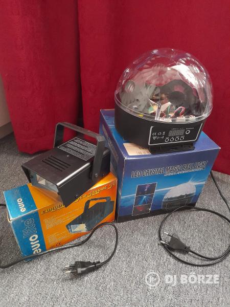Nagy led crystal magic ball és mini strobi