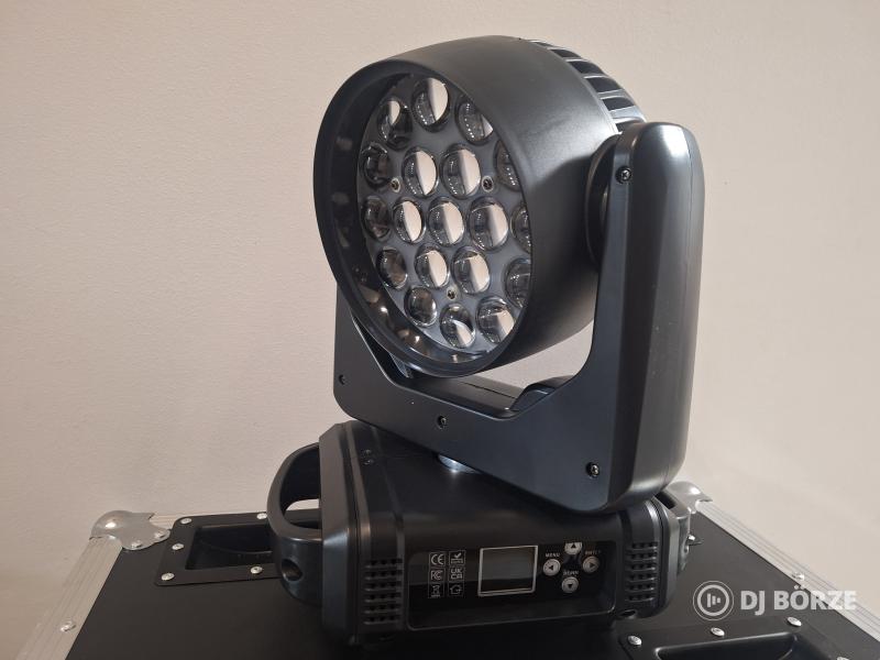 Eladó számlával, garanciával, új 19x15 watt wash zzom robotlámpák, rackekkel