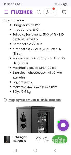 Behringer B1200D Pro + Blaupunkt PA10 (bluetooth)