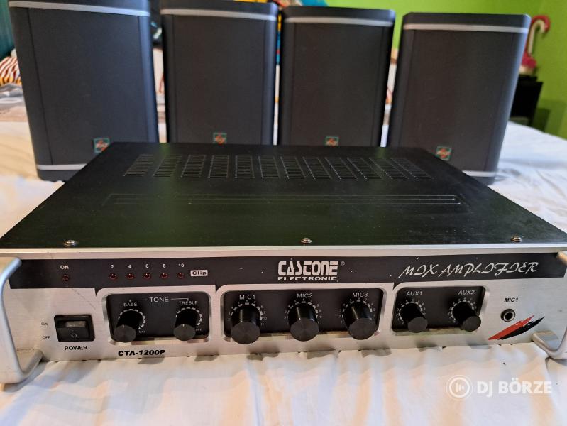 Castone CTA 1200 P erősítő és BOKE hangdobozok.