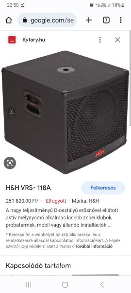 H&H Electronics VRS 118 A aktív sub