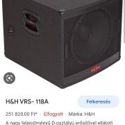H&H Electronics VRS 118 A aktív sub