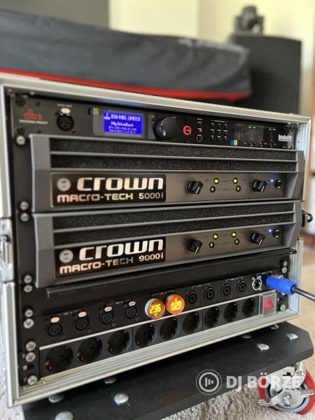 Újszerű Crown MA5000i + MA9000i végfok + DBX PA2 rackben