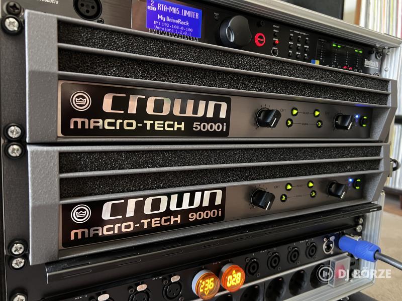 Újszerű Crown MA5000i + MA9000i végfok + DBX PA2 rackben