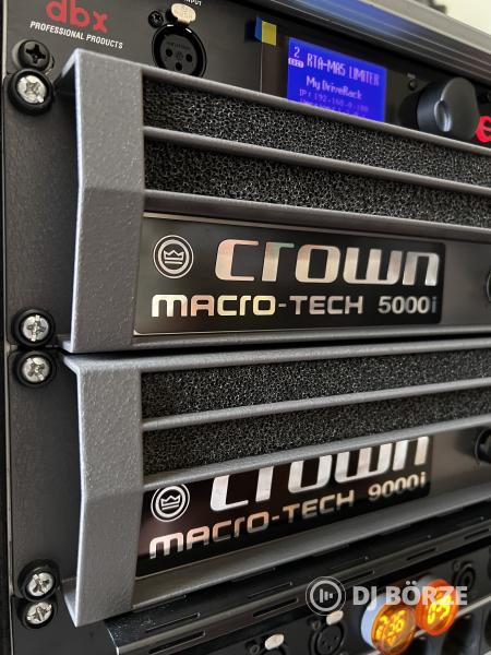 Újszerű Crown MA5000i + MA9000i végfok + DBX PA2 rackben