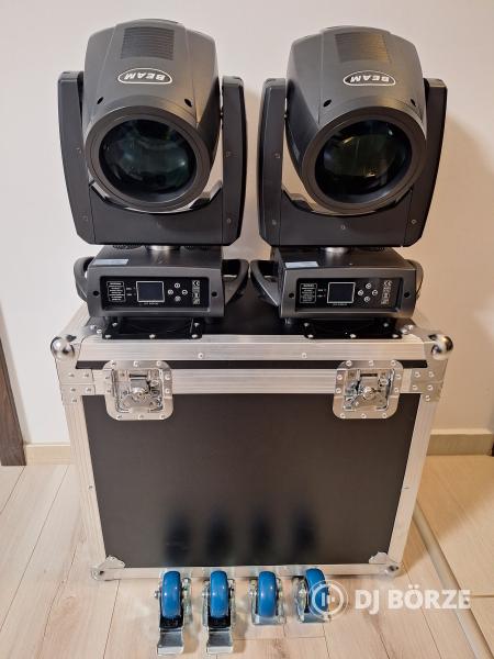 Eladó 2 darab új 230 watt 7R robotlámpa rackkel